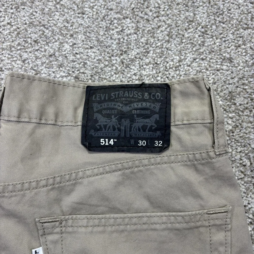Levis 514 Jeans Mens 30x32 Beige Light Wash Regular Straight Denim Pants Casual
